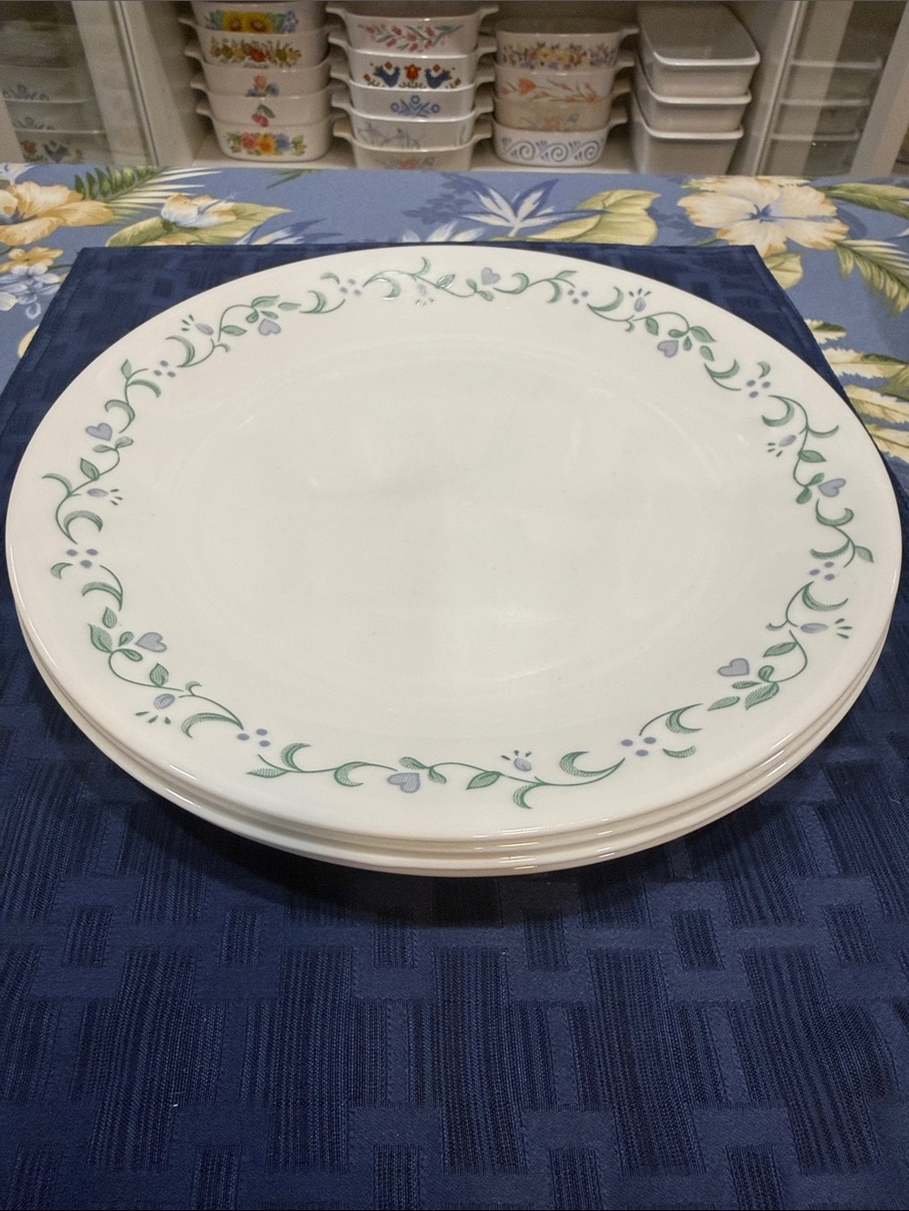 Corelle set a four country cottage pattern 10.25 inch plates good condition